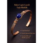 İyyakee Erkek Bakır Bileklik Doğal Lapis Lazuli Taşı Kadın Kelepçe Bilezik