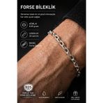 İyyakee Erkek Kadın 925 Ayar Gümüş Forse Bileklik Şık Zincir Bileklik