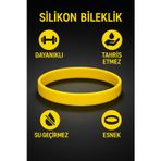 İyyakee Erkek Kadın Sarı Silikon Bileklik Sevgiliye Hediye Tahriş Yapmaz