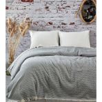 İz Home Algodon 200 x 240 cm Jakarlı Saçaklı Pike & Yatak Örtüsü - Lacivert