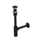 İz Yapı CCPSY100140.011.001 MS Moon Ayarlanabilen Lavabo Sifonu Siyah Taşmasız 300 mm Başlıklı ABS