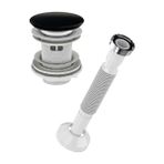 İz Yapı Lavabo Sifonu Clik-Clack Pup-Up Siyah Seramik Kafa Taşmalı