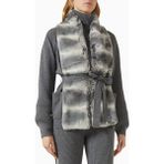 Izaak Azanei Fur Tie-Detail Jacket, Gri Şık ve Lüks Kadın Kürk Detaylı Ceket - M