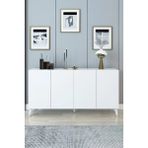 İzco Design Paris 150 cm 4 Kapaklı Konsol – Modern Suntalam Konsol | Şık ve Fonksiyonel Depolama Dolabı - Beyaz