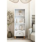 izcodesign 4 Raflı 162 cm Bohem Model MDF Membran Kapaklı Salon Dolabı Kitaplık Çok Amaçlı Dolap