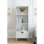 izcodesign 4 Raflı 162 cm Country Model MDF Membran Kapaklı Salon Dolabı Kitaplık Çok Amaçlı Dolap