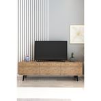 izcodesign Model Ice 150 cm Çam TV Ünitesi – 3 Kapaklı Modern TV Sehpası | Televizyon Konsolu