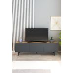 izcodesign Model Perla TV Ünitesi 150 cm 3 Kapaklı TV Sehpası – Çam Antrasit TV Konsolu | Televizyon Ünitesi