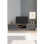 izcodesign Model Z Tv Ünitesi 150 Cm Dekoratif Raflı Iki Kapaklı Tv Sehpası Çam Renk