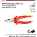 İzeltaş 1000V Izoleli Elektrikçi Pense 180MM