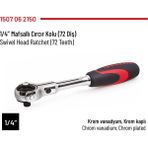 İzeltaş 1/4” Cırcır Kolu Çeşitleri / Lokmatutuculu / Mandallı / Mafsallı / T Kollu - 1/4” Mandallı Cırcır Kolu (24 Diş)