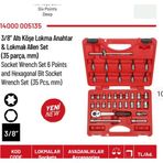 İzeltaş 3/8 Lokma Takımı ( Star Lokma+Torx Lokma+ Lokmalı Allen) 35 Parça
