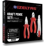 Izeltaş 3'lü Kraft Pense Seti 3 Parça Kraft Pense 160MM Kraft Yan Keski 160MM Maket Bıçağı