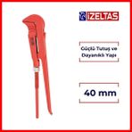 Izeltaş | Maşalı Boru Anahtarı, 40 Mm, Güçlü Tutuş ve Dayanıklı Yapı