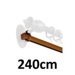 İzen Rustik Askısı İçin 240cm Açık Kahve (Meşe) Alüminyum Ray (19mm) Tekli Korniş Plastik Kapak