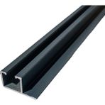 İzen Tek Kanallı Yan Çıtalı Alüminyum Perde Rayı (25MM) Tekli Korniş - 170 cm - Antrasit