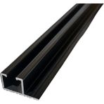 İzen Tek Kanallı Yan Çıtalı Alüminyum Perde Rayı (25MM) Tekli Korniş - 180 cm - Siyah