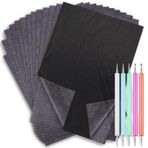 İzleme için Kabartma Stylus Aracı ile Karbon Transfer Kopya Kağıdı, cridoz 30 Yaprak Grafit Transfer Aydınger Kağıdı, Ahşap, Kağıt, Tuval Üzerinde İzleme için 5 Adet Kabartma Nokta Araçları (20 x 25 cm)