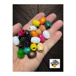 izmir bit pazarı 12 x 16 mm Oval Ahşap Boncuk - Karışık Renk - 50gr , Ort 50 Adet