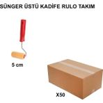 Izmir Fırça Arge Toptan Sünger Üstü Kadife Rulo Takım 5cm- 50 Adet 014510
