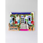 İzmir Polyester Kabartmalı Magnet 7X5cm Dekoratif Hediyelik Buzdolabı Süsü (Kod:1429)