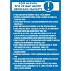 İzmir Serifgari Açık Alanda Sıvı Ve Gaz Madde Depolama Talimatı (....) Galvaniz Uyarı Levhası 25 x 35 cm