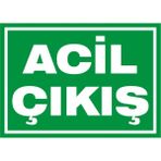 İzmir Serifgari Acil Çıkış Galvaniz Uyarı Levhası 17,5 x 25 cm