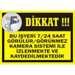 İzmir Serifgari Bu İşyeri 7/24 Saat Görülür/Görünmez Kamera Sistemi İle İzlenmekte Ve Kaydedilmektedir Galvaniz Uyarı Levhası 25 x 35 cm