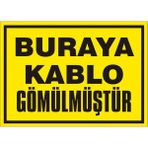 İzmir Serifgari Buraya Kablo Gömülmüştür 2.6 mm PVC Uyarı Levhası 25 x 35 cm