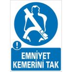 İzmir Serifgari Emniyet Kemerini Tak 2.6 mm PVC Uyarı Levhası 17,5 x 25 cm