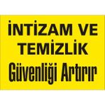 İzmir Serifgari İntizam Ve Temizlik Güvenliği Arttırır 2.6 mm PVC Uyarı Levhası 17,5 x 25 cm