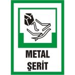 İzmir Serifgari Metal Şerit Galvaniz Uyarı Levhası 17,5 x 25 cm