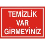 İzmir Serifgari Temizlik Var Girmeyiniz Galvaniz Uyarı Levhası 25 x 35 cm