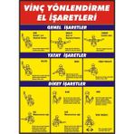 İzmir Serifgari Vinç Yönlendirme El İşaretleri Galvaniz Uyarı Levhası 17,5 x 25 cm
