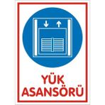 İzmir Serifgari Yük Asansörü Galvaniz Uyarı Levhası 17,5 x 25 cm