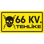İzmir Serigrafi 66 Kv Tehlike 2.6 mm PVC Uyarı Levhası 17 x 35 cm