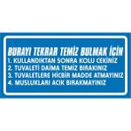 İzmir Serigrafi Burayı Tekrar Temiz Bulmak Için (....) Galvaniz Uyarı Levhası 17 x 35 cm