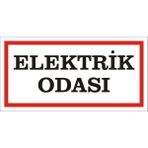 İzmir Serigrafi Elektrik Odası 2.6 mm PVC Uyarı Levhası 17 x 35 cm