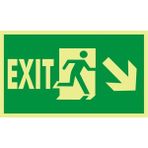İzmir Serigrafi Fotolümen Exit (Sağ Aşağı Köşe) 2.6 mm PVC Uyarı Levhası 15 x 30 cm