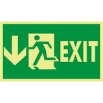 İzmir Serigrafi Fotolümen Exit (Sol Aşağı) 2.6 mm PVC Uyarı Levhası 15 x 30 cm