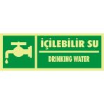 İzmir Serigrafi Fotolümen Içilebilir Su / Driking Water 2.6 mm PVC Uyarı Levhası 10 x 30 cm