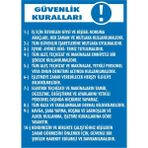 İzmir Serigrafi Güvenlik Kuralları Galvaniz Uyarı Levhası 17,5 x 25 cm
