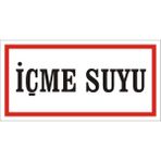 İzmir Serigrafi Içme Suyu Galvaniz Uyarı Levhası 17 x 35 cm