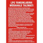İzmir Serigrafi LPG Yangınlarına Müdahele Talimatı Galvaniz Uyarı Levhası 25 x 35 cm