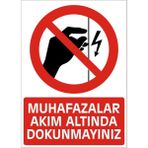 İzmir Serigrafi Muhafazalar Akım Altında Dokunmayınız Galvaniz Uyarı Levhası 35 x 50 cm