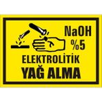 İzmir Serigrafi NaOH % 5 Elektrolitik Yağ Alma 2.6 mm PVC Uyarı Levhası 35 x 50 cm