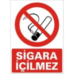 İzmir Serigrafi Sigara İçilmez 2.6 mm PVC Uyarı Levhası 35 x 50 cm