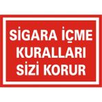 İzmir Serigrafi Sigara İçme Kuralları Sizi Korur 2.6 mm PVC Uyarı Levhası 17,5 x 25 cm