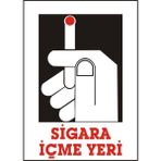 İzmir Serigrafi Sigara İçme Yeri Galvaniz Uyarı Levhası 17,5 x 25 cm