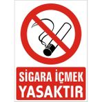 İzmir Serigrafi Sigara Içmek Yasaktır Galvaniz Uyarı Levhası 35 x 50 cm